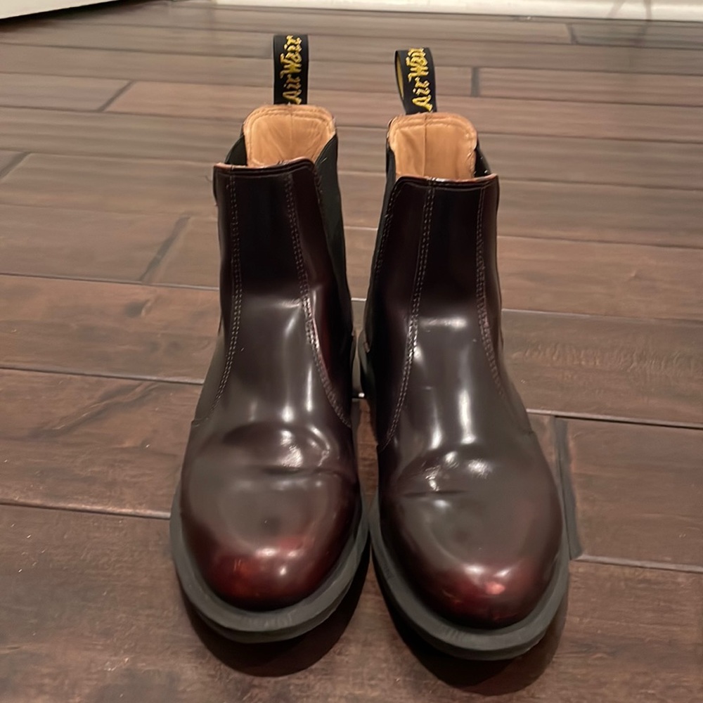 Dr. Martens Burgundy Chelsea Ankle Boots